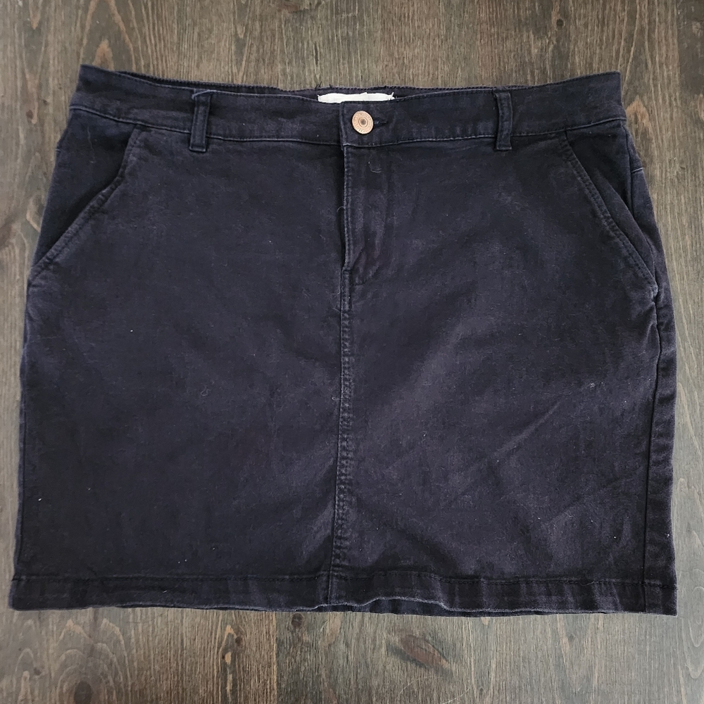 💐2/$25 LOGG Classic Women's Navy Cotton Blend Skirt, Medium 10